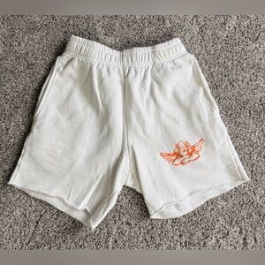 Boys Lie White Shorts with Orange Graphic